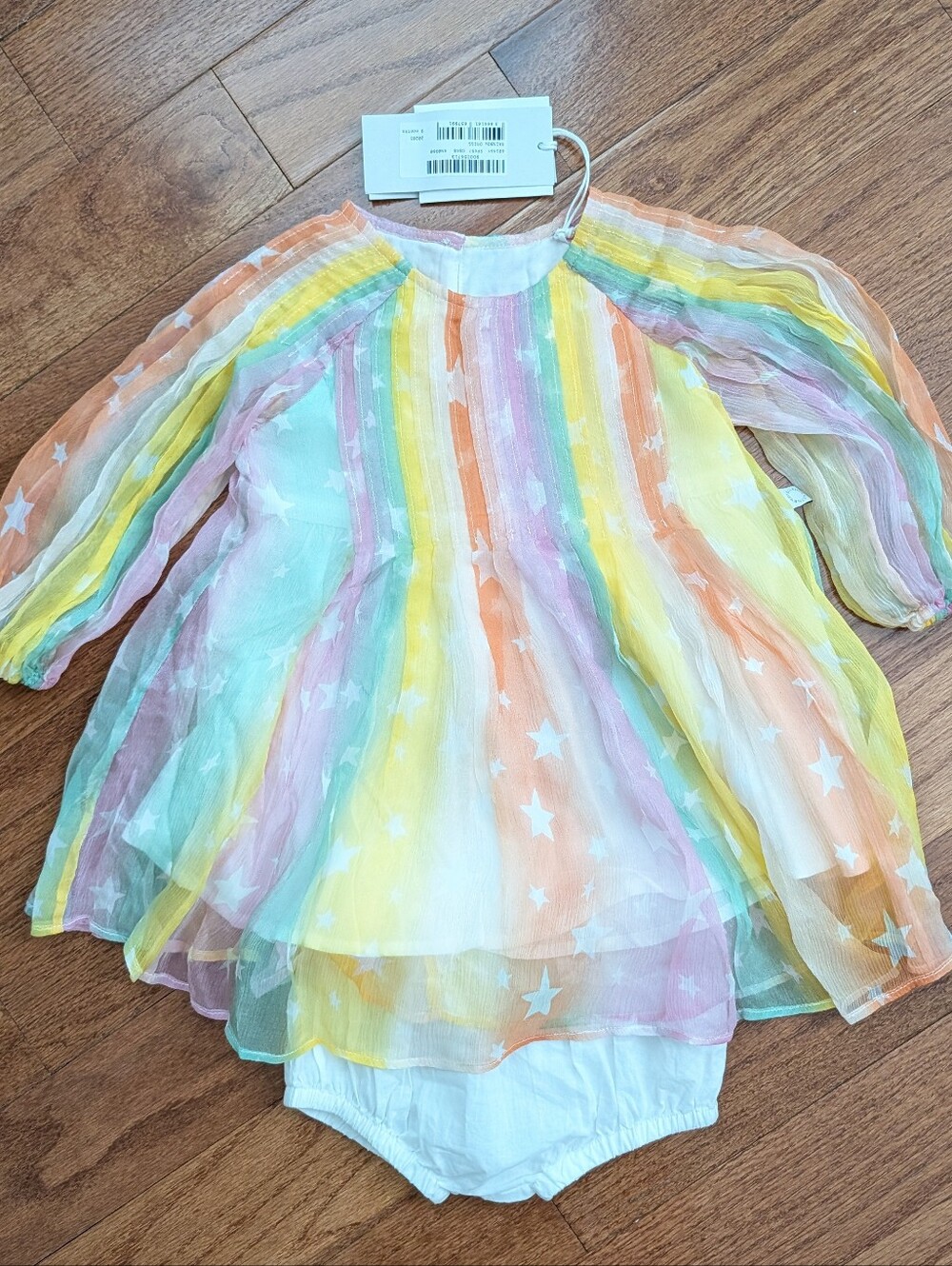 NWT Stella McCartney Kids Rainbow Stars Tulle Dress - 9 Months
